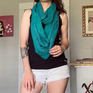 Vintage Y2K Teal Sequin Infinity
